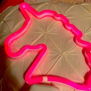 Neon pink unicorn light